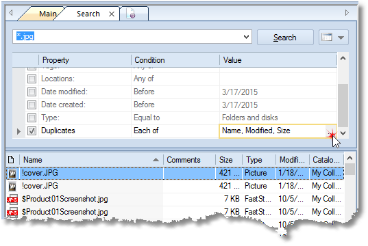 wincatalog how to find duplicates