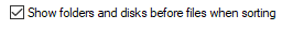 9. Show folders and disks before files when sorting