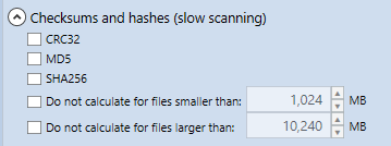 5. Checksums calculation section