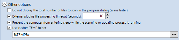 6. Other options section