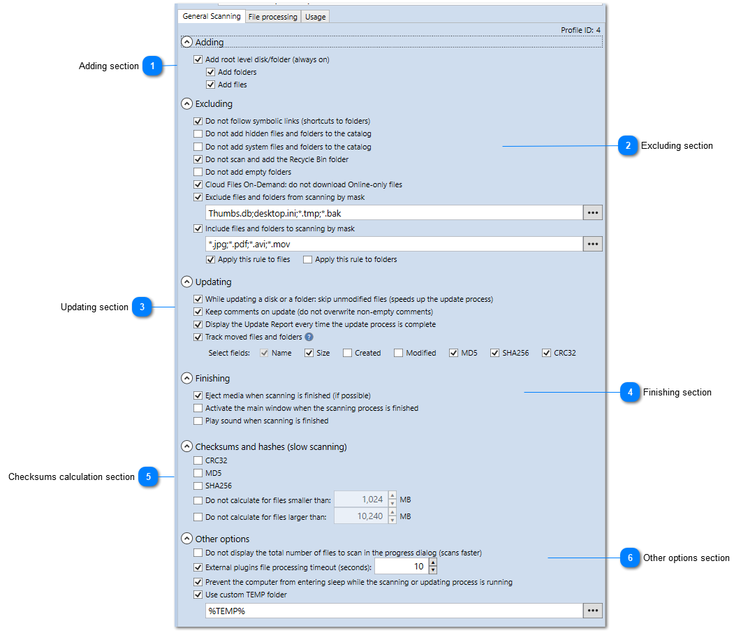 General Scanning page