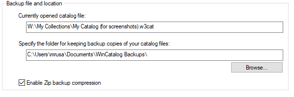 2. Backup file and location