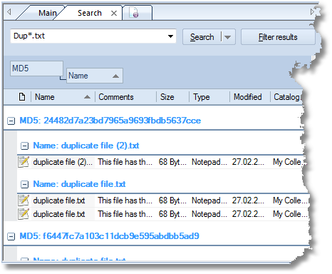 Search Results (Duplicates)