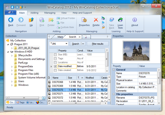 WinCatalog 2012 under Windows 8