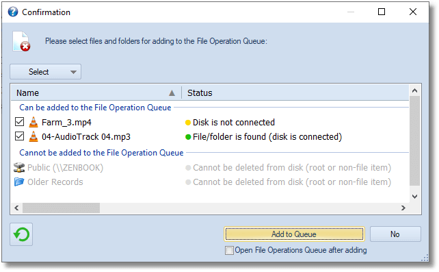 File Operation Queue - Add to the queue