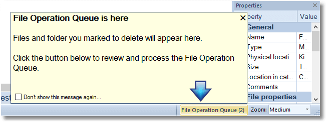 File Operation Queue - The button