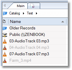 Записи, добавленные в очередь операций с файлами, отмечены серым