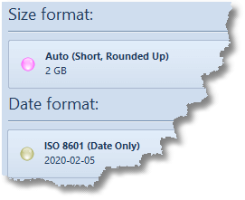 Size and Date Formats