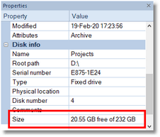 Displaying the Volume Size